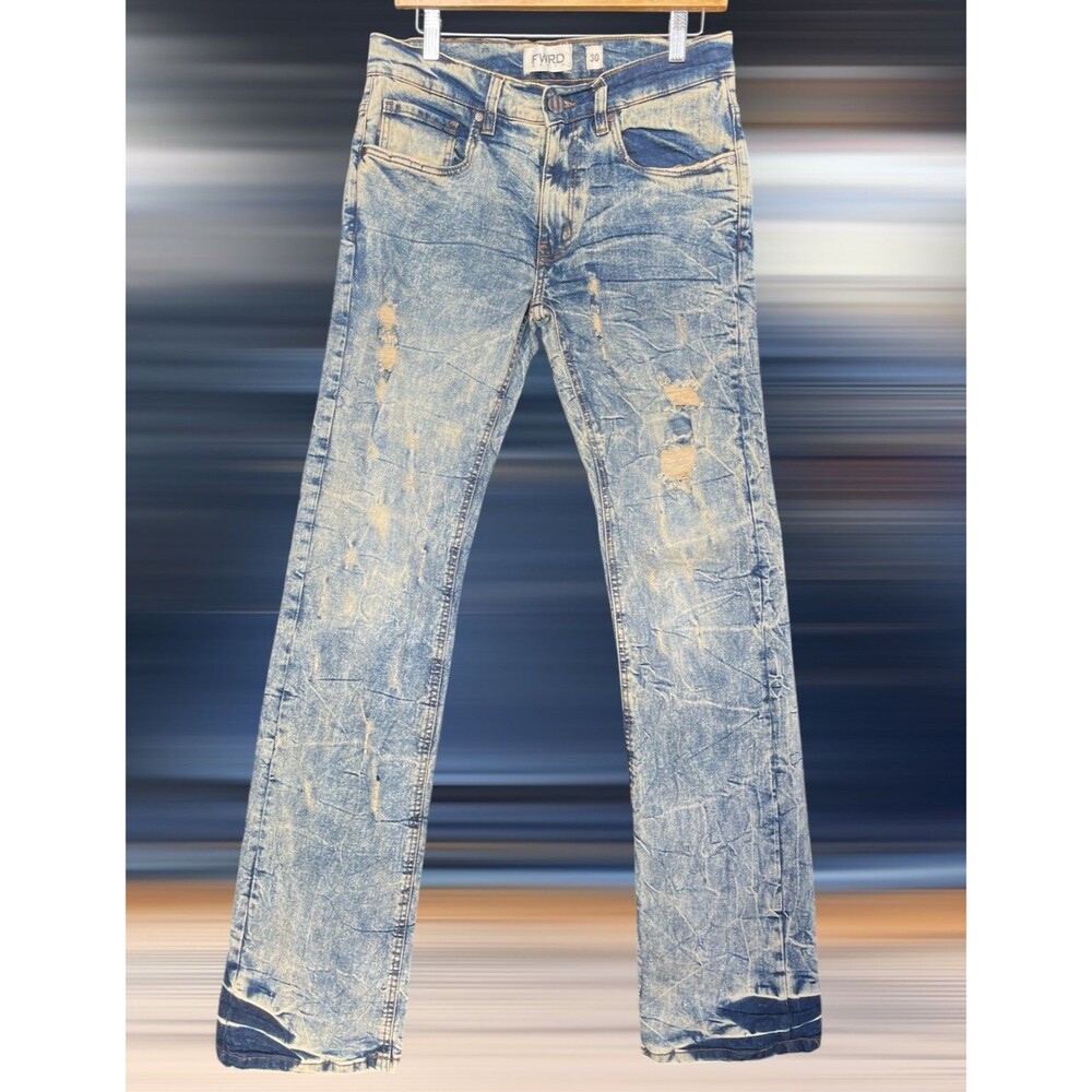 FWRD Denim Tall Men’s W30 L36 Bootcut Patched Distressed Jeans